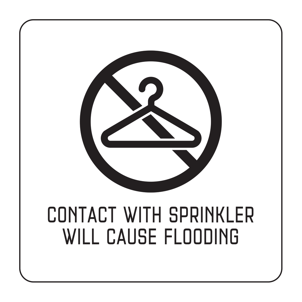 Moxy Decal - Sprinkler Warning (White)