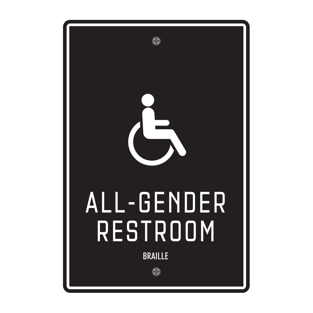Moxy Restroom Identification - All-Gender - Accessible (Black)