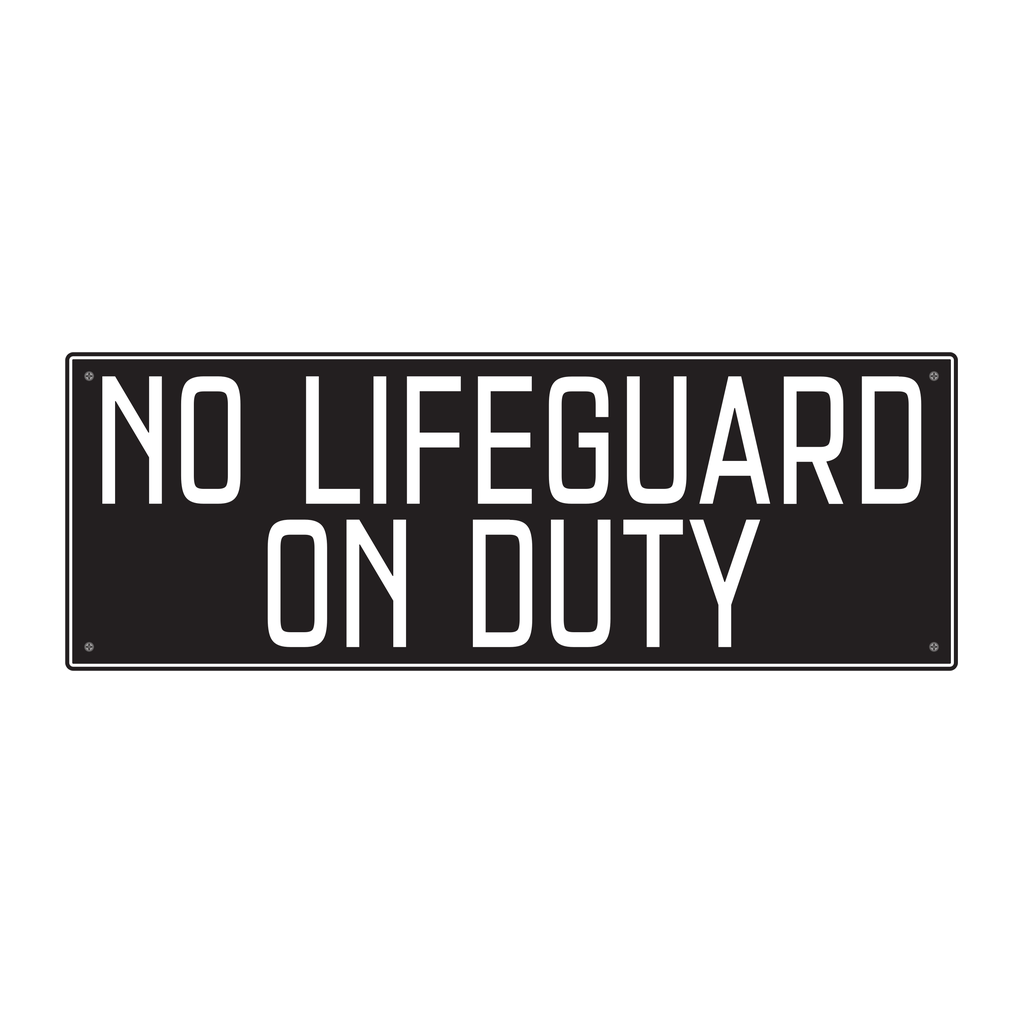 Moxy Pool Informational - No Lifeguard on Duty (Black)