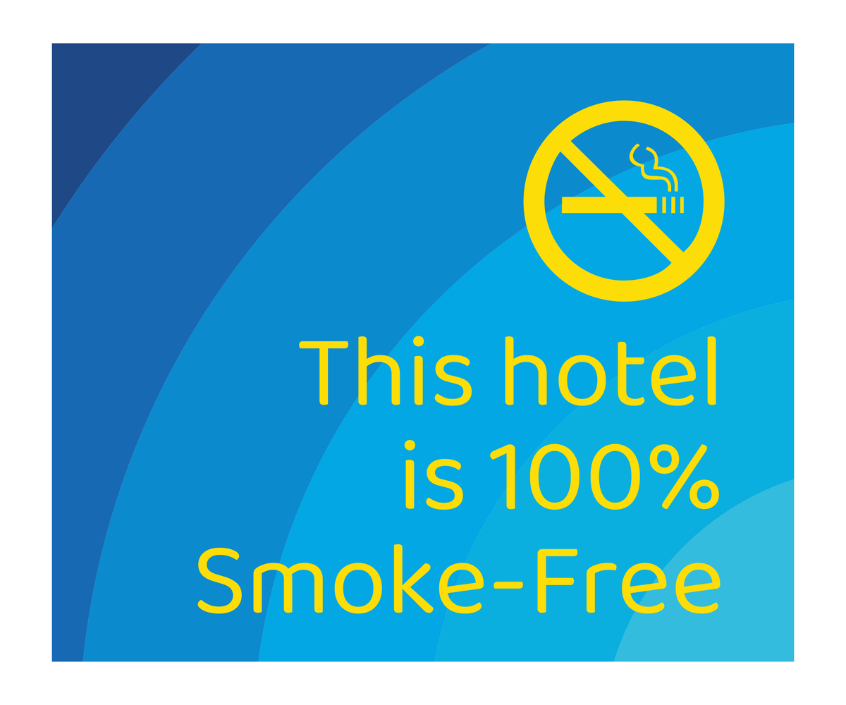 Days Inn Informational Sign - This hotel is 100% Smoke-Free (Blue Rectangle)