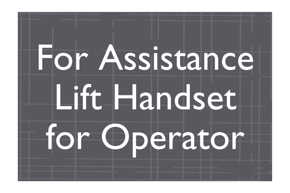 AC Hotel Informational Sign - For Assistance Lift Handset