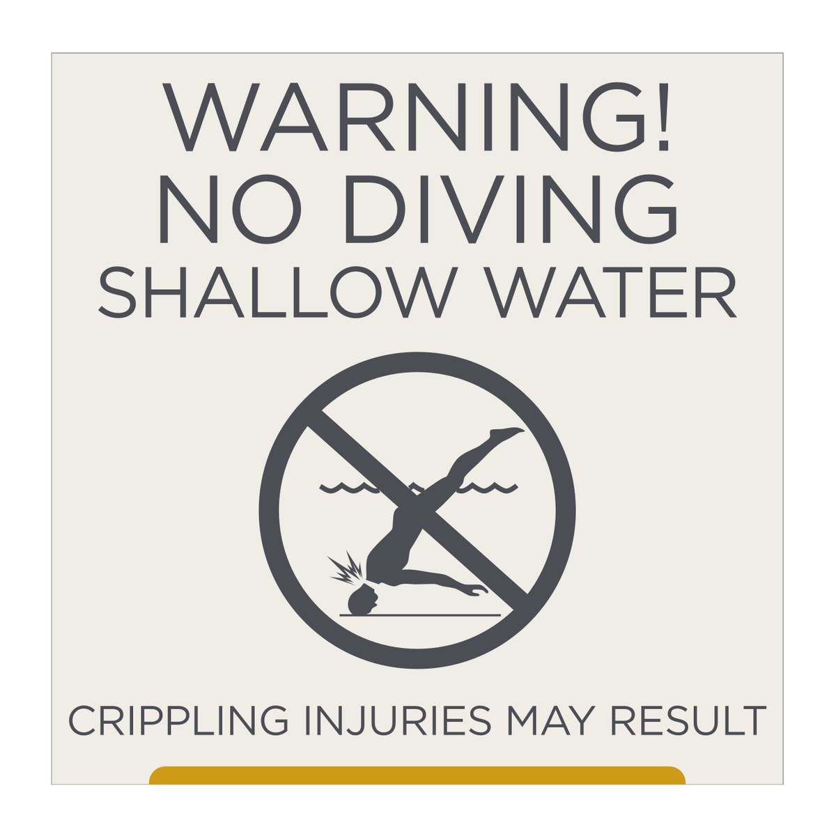 City Express Pool - Warning No Diving Shallow Water