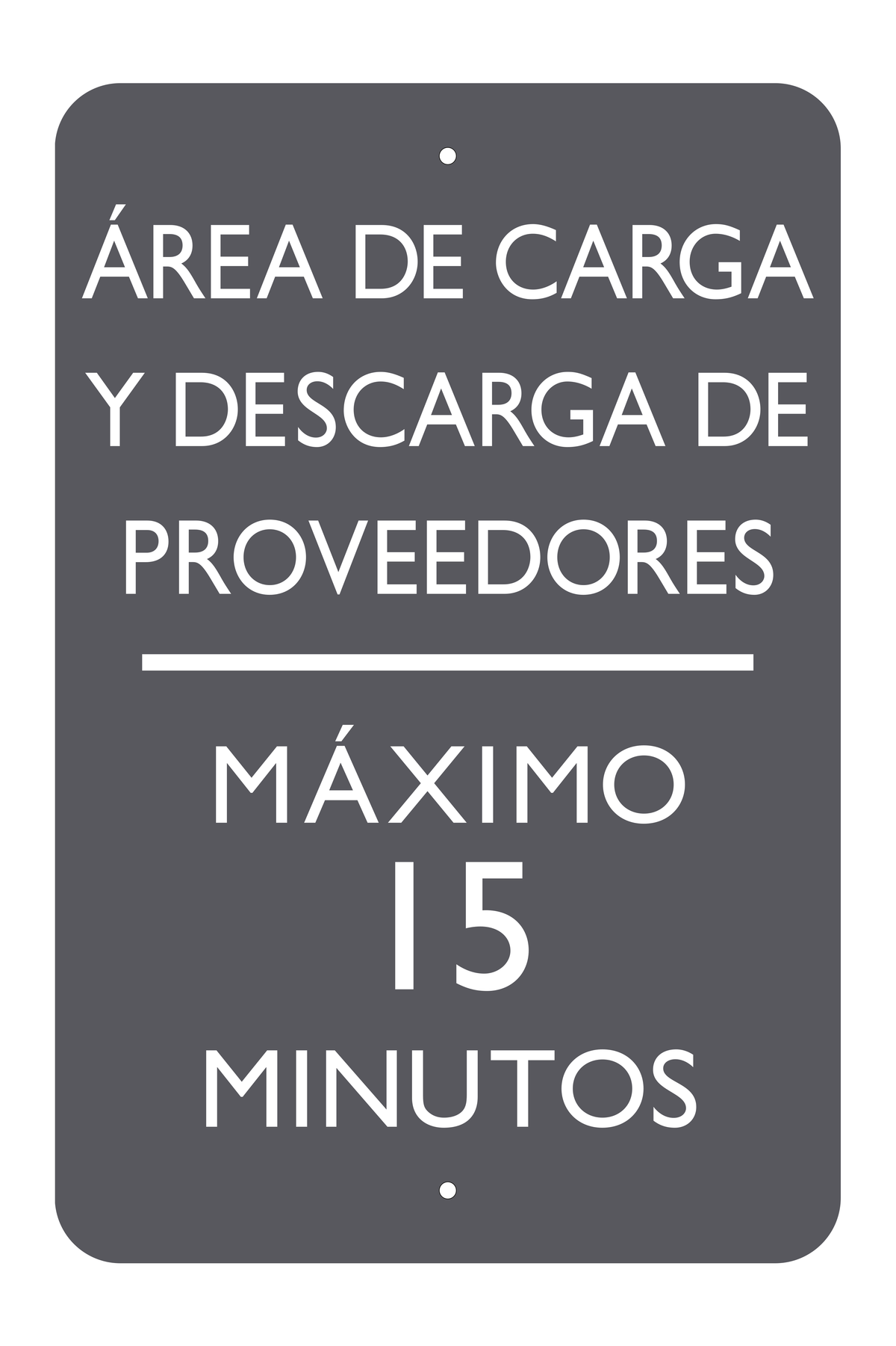 AC Hotel Parking Sign - Vendor Loading and Unloading (Spanish)