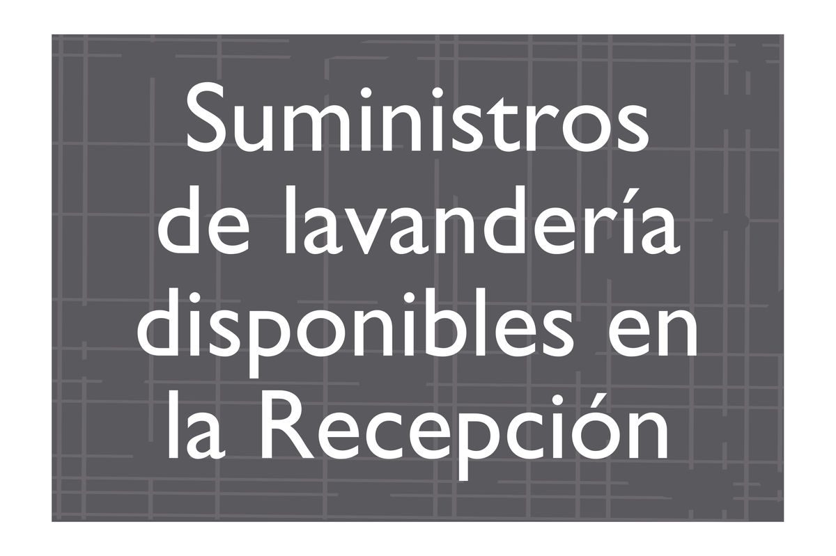AC Hotel Informational Sign - Laundry Supplies at Reception (Spanish)