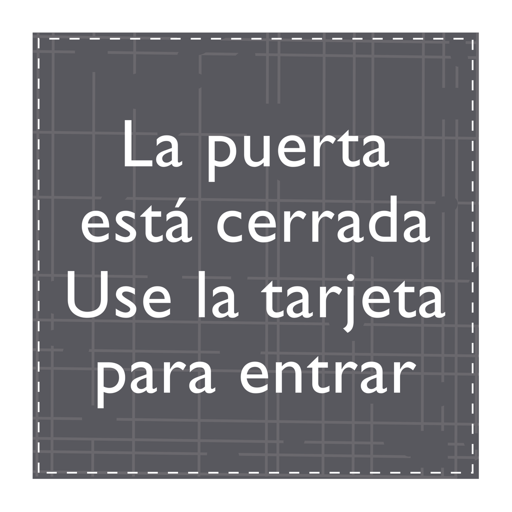AC Hotel Informational Sign - Door Locked, Use Key Card (Bilingual)