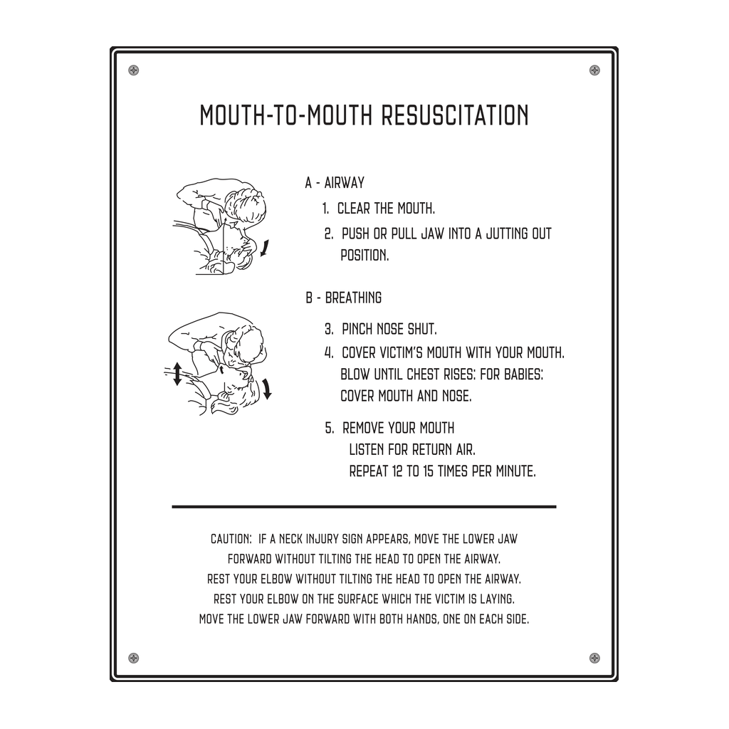Moxy Pool Safety - Mouth-to-Mouth Resuscitation (White)