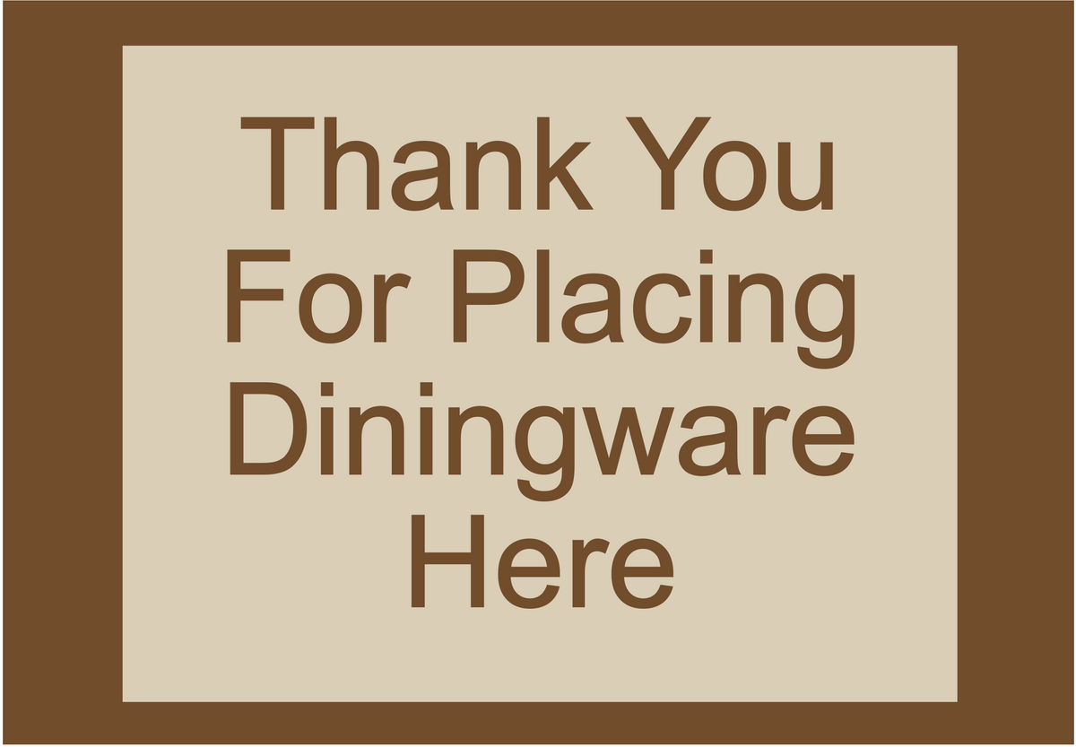 Country Inn & Suites Informational - Thank You for Placing Diningware Here (Woodhaven)