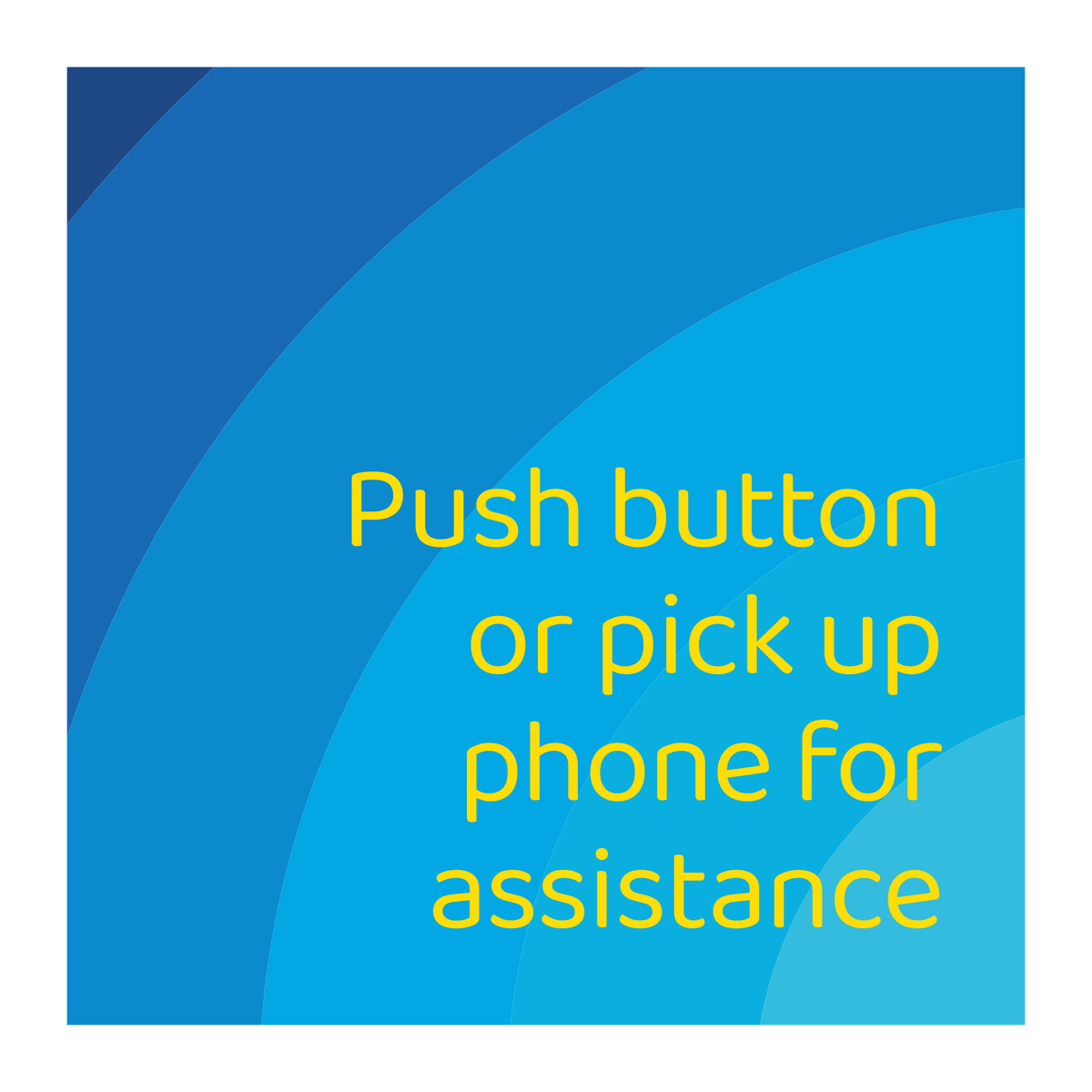 Days Inn Informational Sign - Push button or pick up phone for assistance (Blue Rectangle)