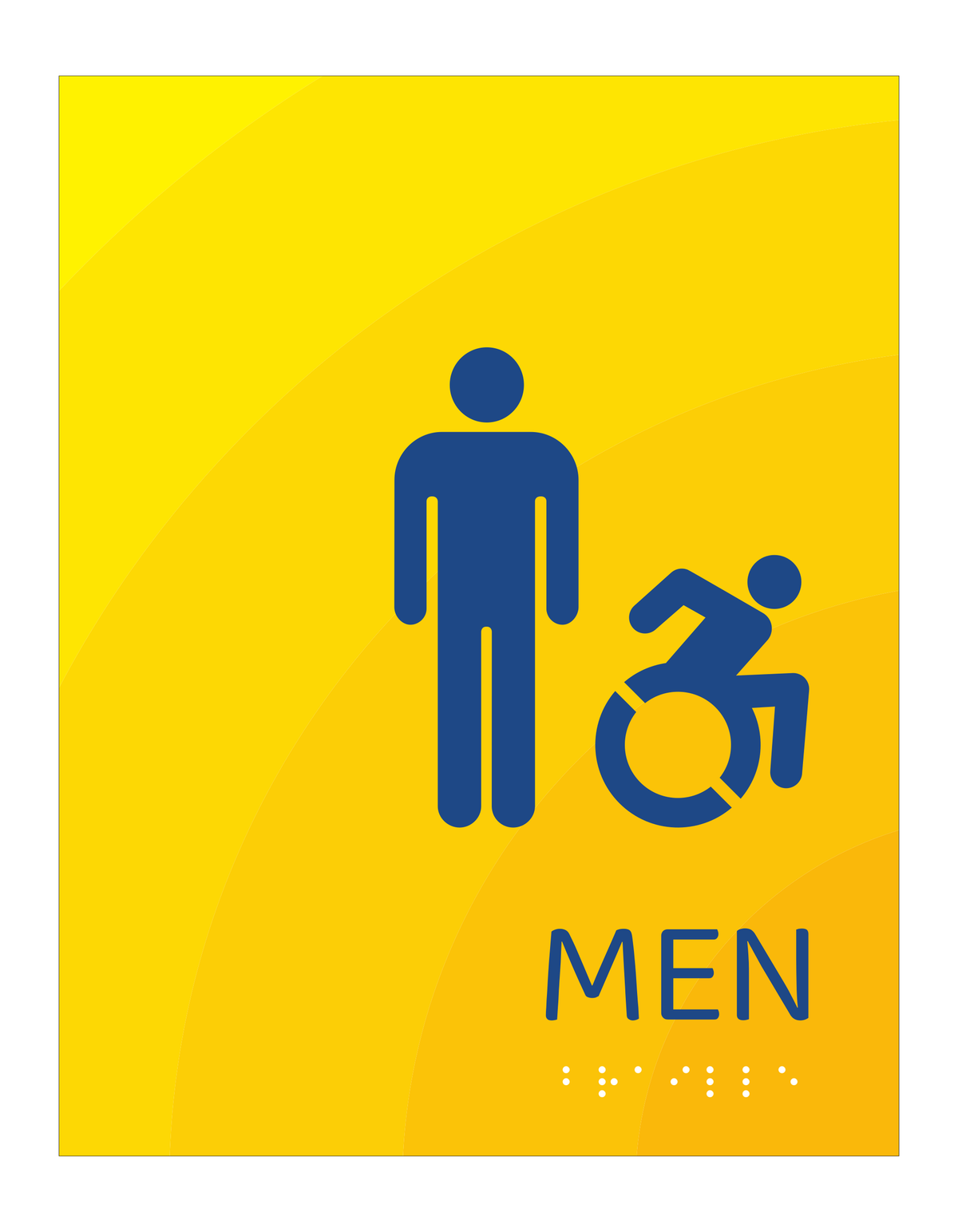 Days Inn Restroom Identification - Accessible Men (Yellow Rectangle)