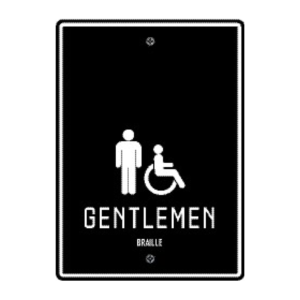Moxy Restroom Identification - Gentlemen - Accessible (Black)