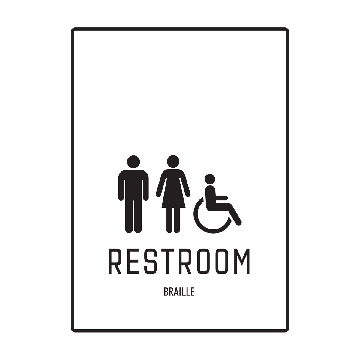 Moxy Restroom Identification - Gentlemen / Ladies - Accessible - BOH (White)