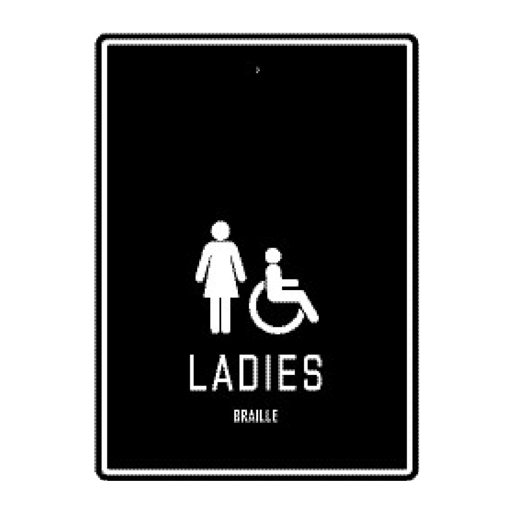Moxy Restroom Identification - Ladies - Accessible - BOH (Black)