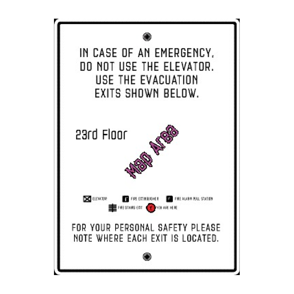 Moxy Fire Evacuation Plan - Elevator (White)