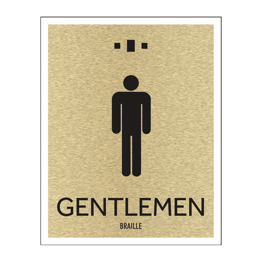 Marriott 1 Line Restroom ID Sign - Gentlemen (Gold Face)