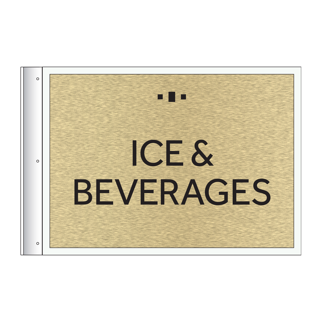 Marriott Flag Sign - Ice & Beverages (Gold Face)