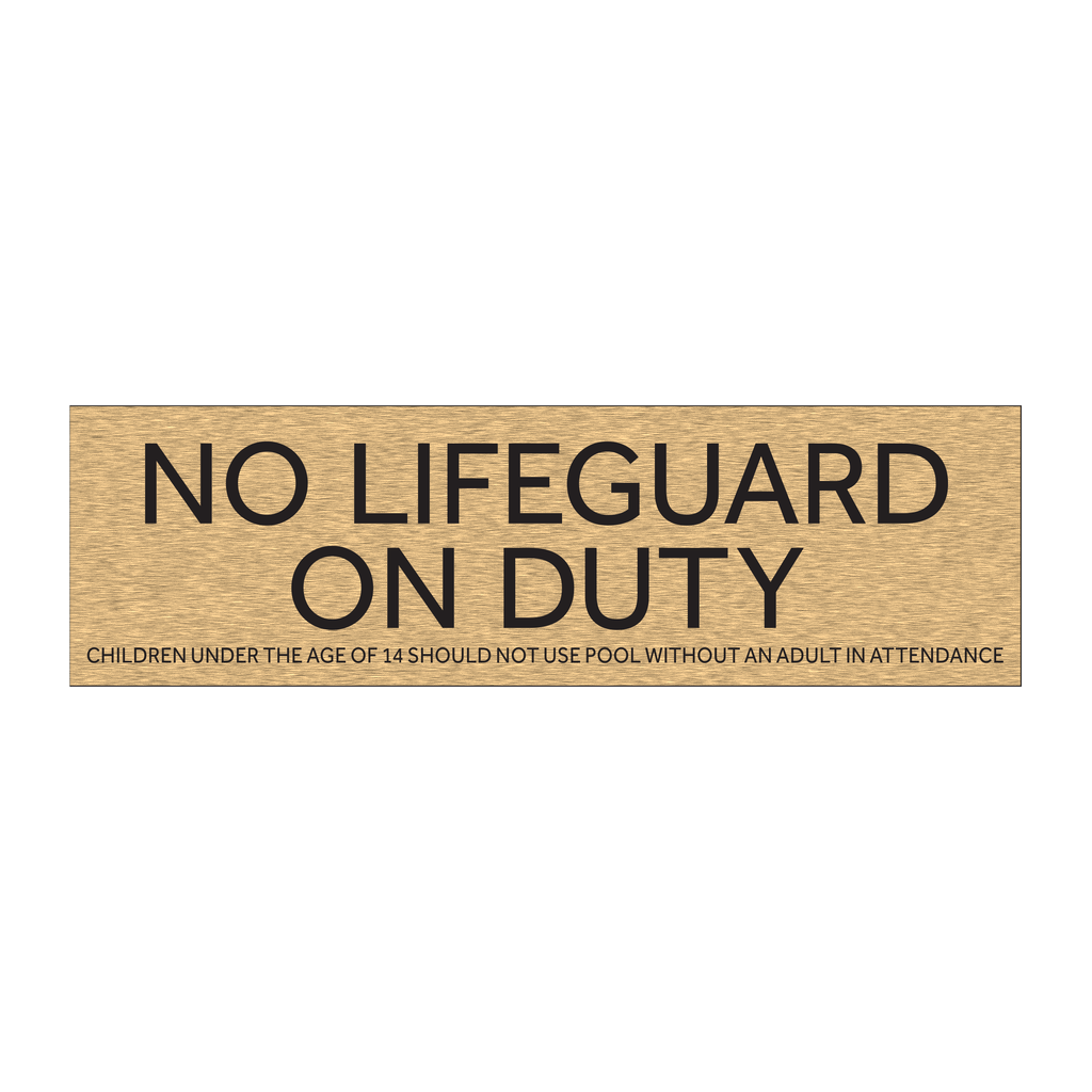 Marriott No Lifeguard On Duty (Gold Face)