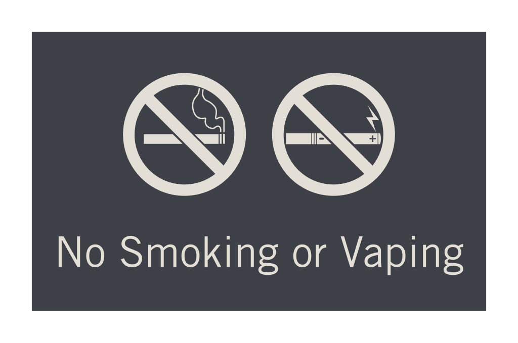 Hyatt Place 2019 Interior Informational Sign - No Smoking or Vaping