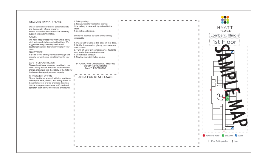 Hyatt Place 2019 Guestroom Evacuation Insert Map - Vertical
