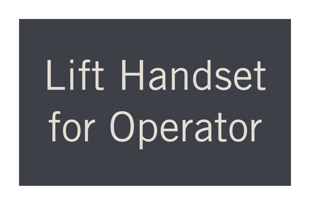 Hyatt Place 2019 Interior Informational Sign - Lift Handset for Operator