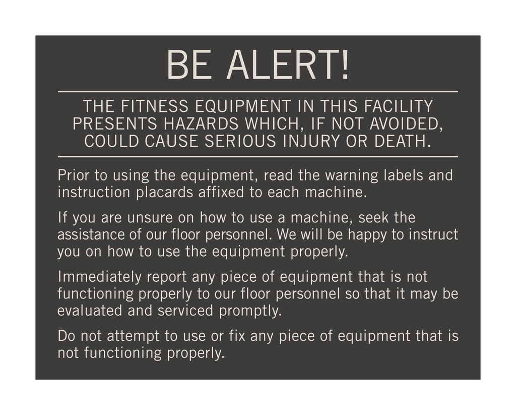 Hyatt House  Fitness Center Sign —