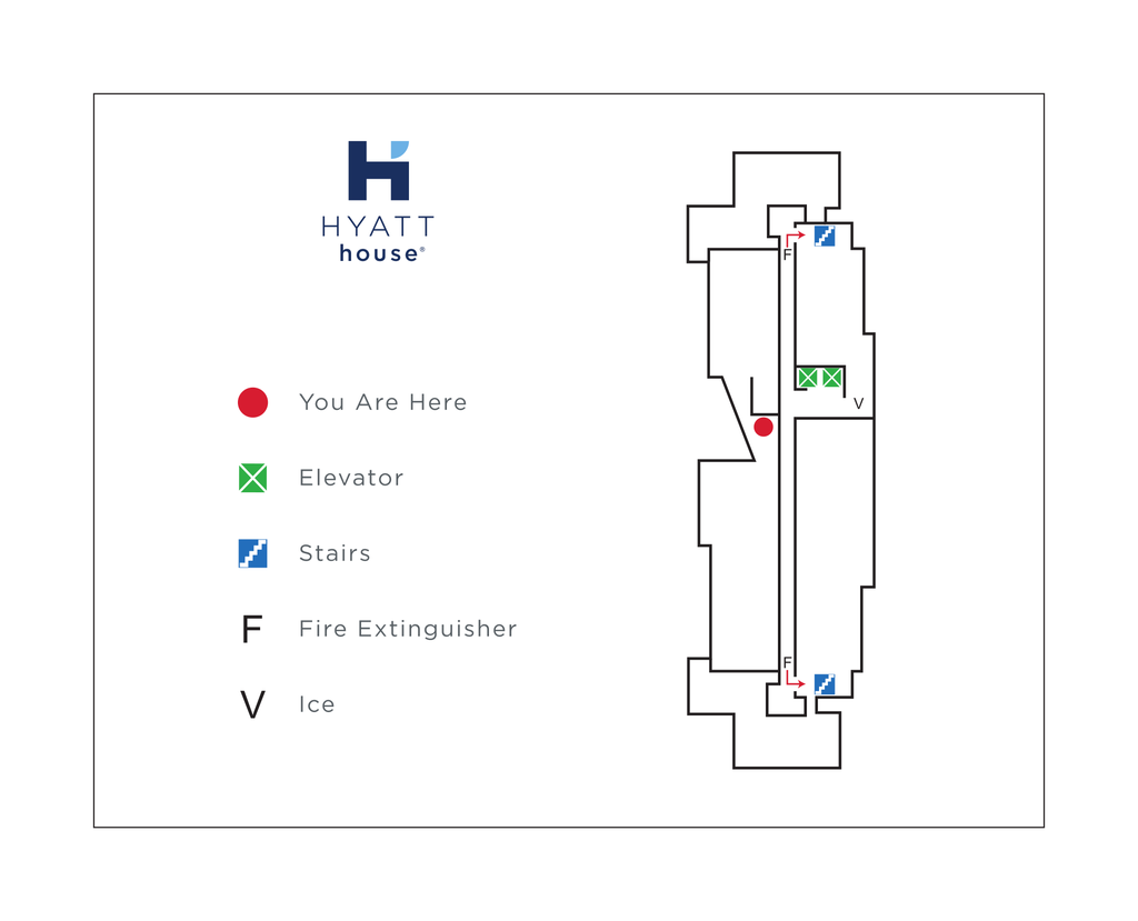 Hyatt House  Service Area Elevator Insert Map — Vertical