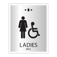 Marriott 1 Line Restroom ID Sign - Ladies Accessible (Silver Face)