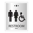 Marriott 1 Line Restroom ID Sign - Unisex Accessible (Silver Face)