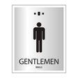 Marriott 1 Line Restroom ID Sign - Gentlemen (Silver Face)