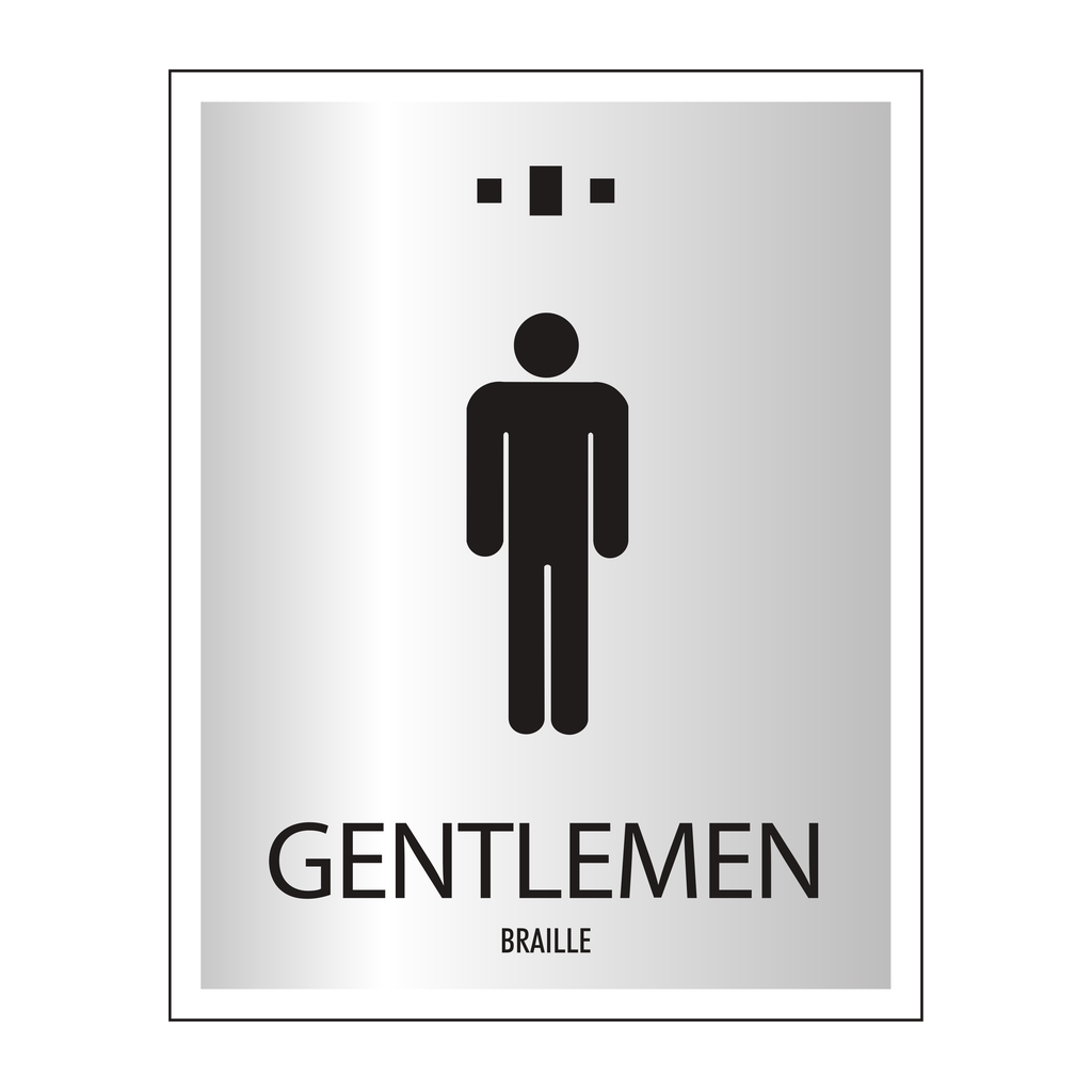 Marriott 1 Line Restroom ID Sign - Gentlemen (Silver Face)