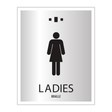 Marriott 1 Line Restroom ID Sign - Ladies (Silver Face)