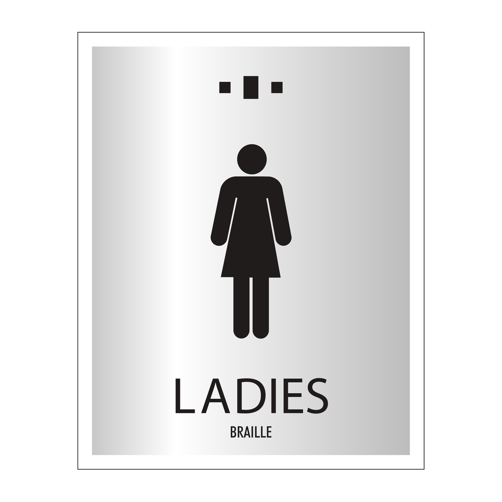 Marriott 1 Line Restroom ID Sign - Ladies (Silver Face)