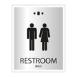 Marriott 1 Line Restroom ID Sign - Unisex (Silver Face)