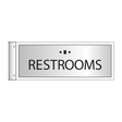 Marriott Flag Sign - Restrooms (Silver Face)