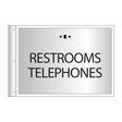 Marriott Flag Sign - Restrooms Telephones (Silver Face)