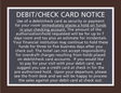 Residence Inn Debit/Check Card Notice