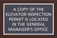 Residence Inn Informational - Elevator Inspection Permit Location