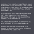 Residence Inn Fitness Sign - Unattended Facility and AED