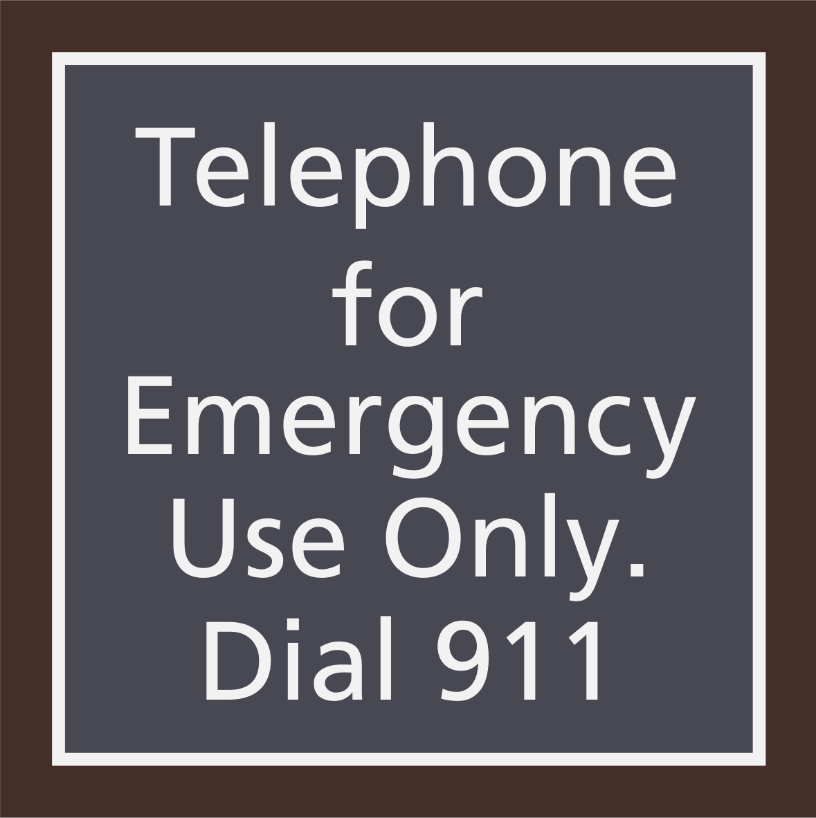 Residence Inn Informational - Telephone for Emergency Use Only. Dial 911