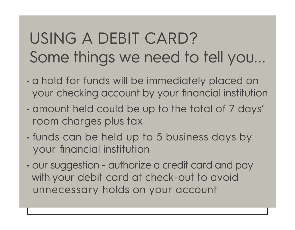 TownePlace Suites - Informational Sign - Using A Debit Card? Some Things We Need To Tell You