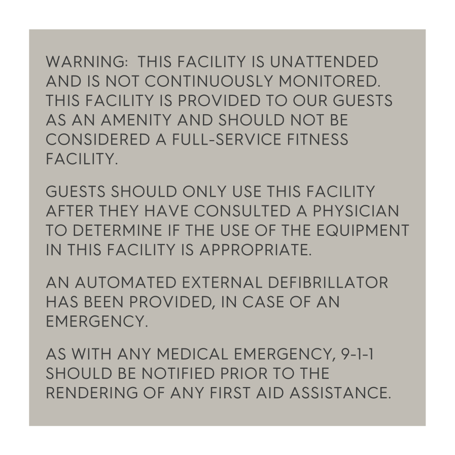 TownePlace Suites - AED Sign - Warning: This Facility Is Unattended