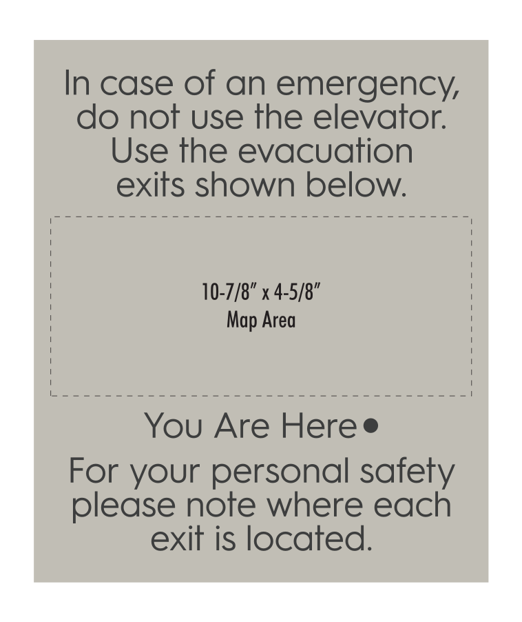TownePlace Suites - Fire Evacuation Plan - In Case Of An Emergency, Do Not Use The Elevator. Use The Evacuation Exits Shown Below. - Custom Copy