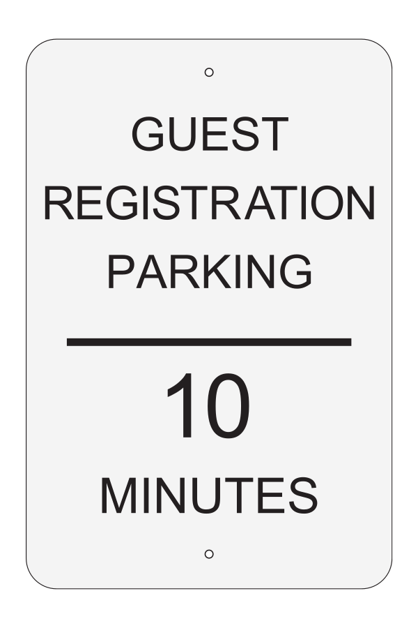 Fairfield Inn & Suites - Parking Sign - Guest Registration Parking 10 Minutes - Wall Mount