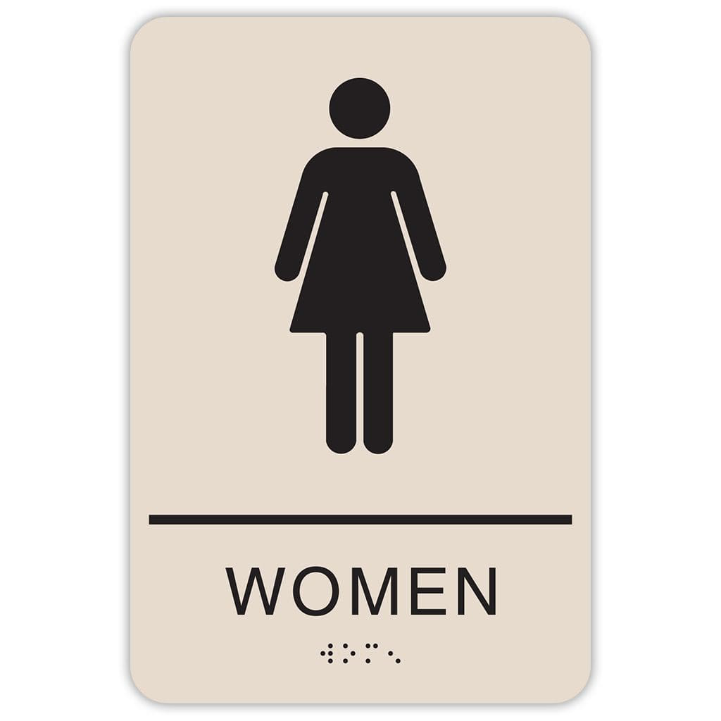 Publix Women Signs, Rounded Corners - Taupe