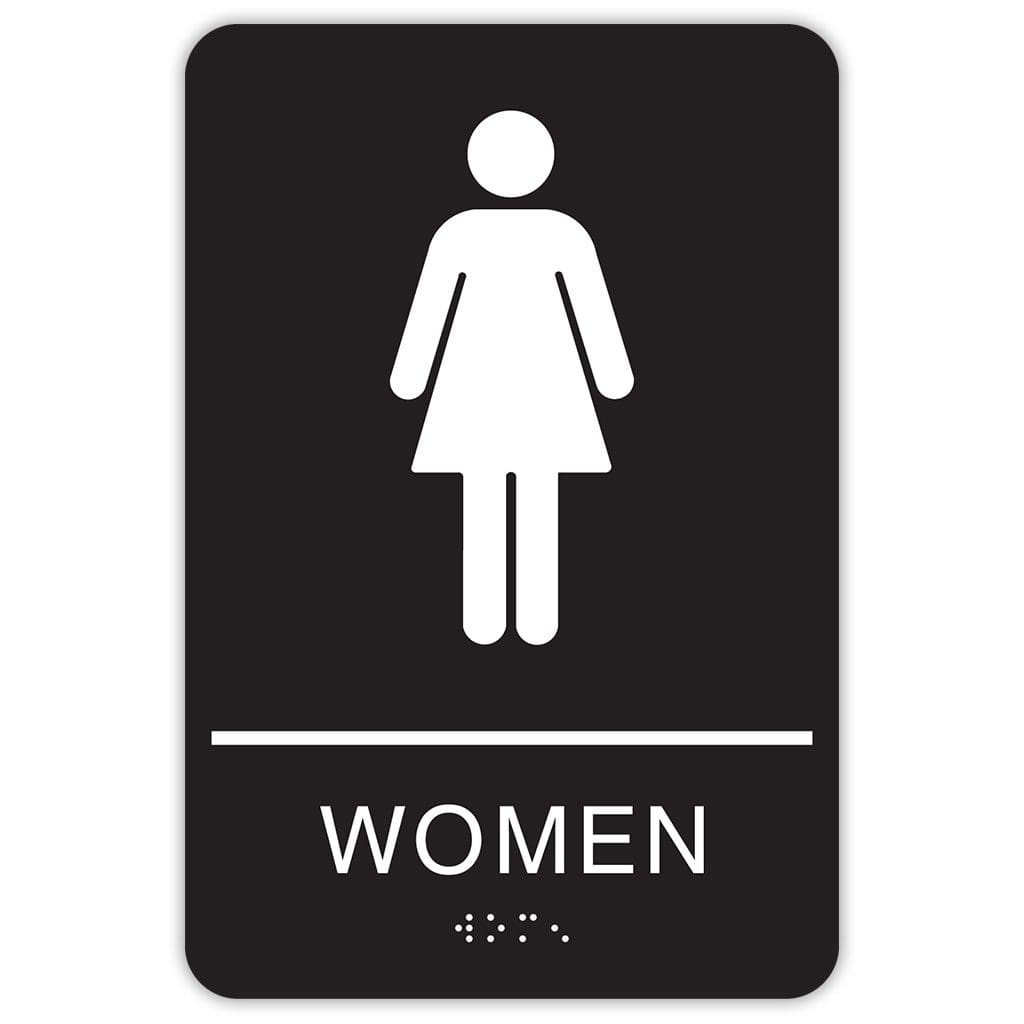 Publix Women Signs, Rounded Corners - Black