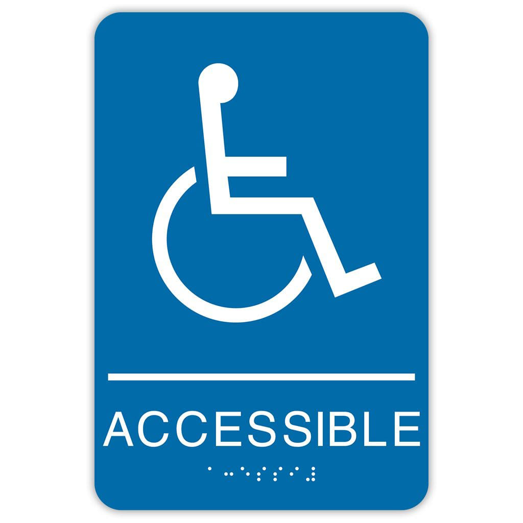 Publix Wheelchair Accessible Signs, Rounded Corners - Blue