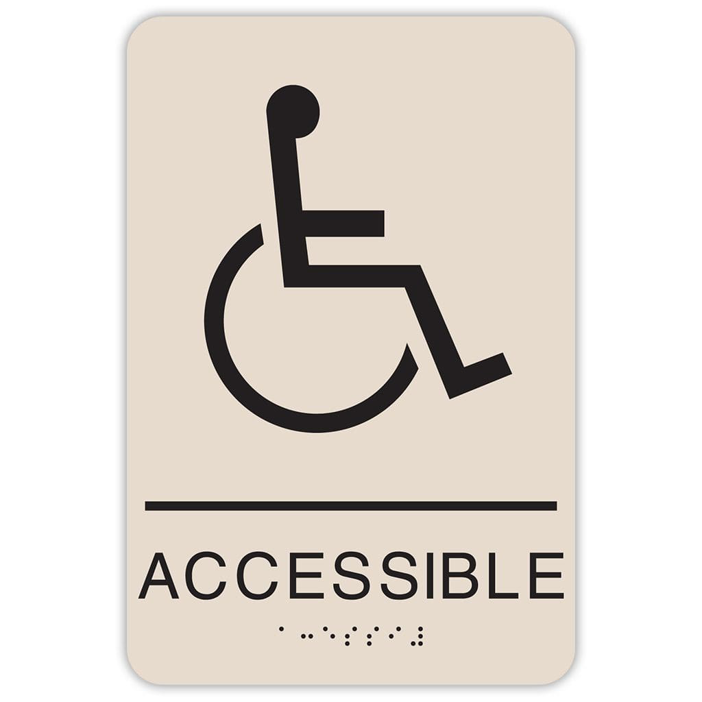 Publix Wheelchair Accessible Signs, Rounded Corners - Taupe