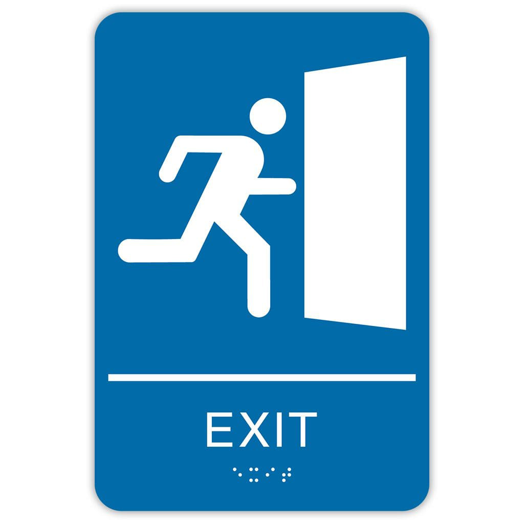 Publix Exit Sign, Rounded Corners - Blue