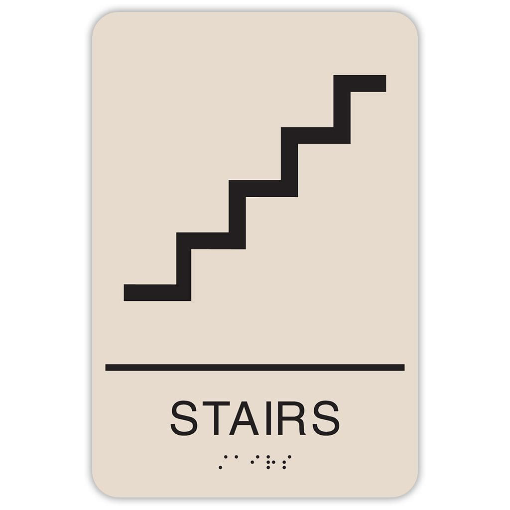 Publix Stairs Signs, Rounded Corners - Taupe