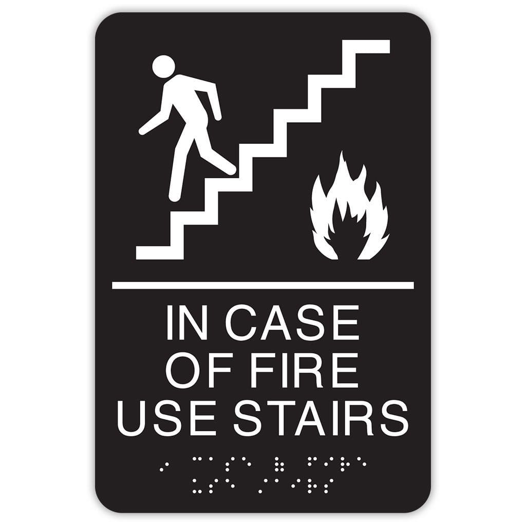 Publix In Case of Fire Sign, Rounded Corners - Black
