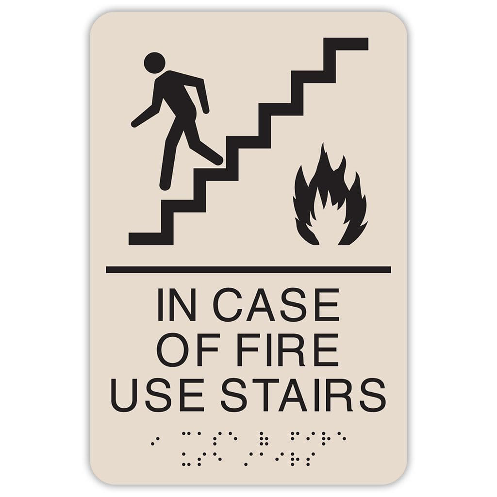 Publix In Case of Fire Sign, Rounded Corners - Taupe